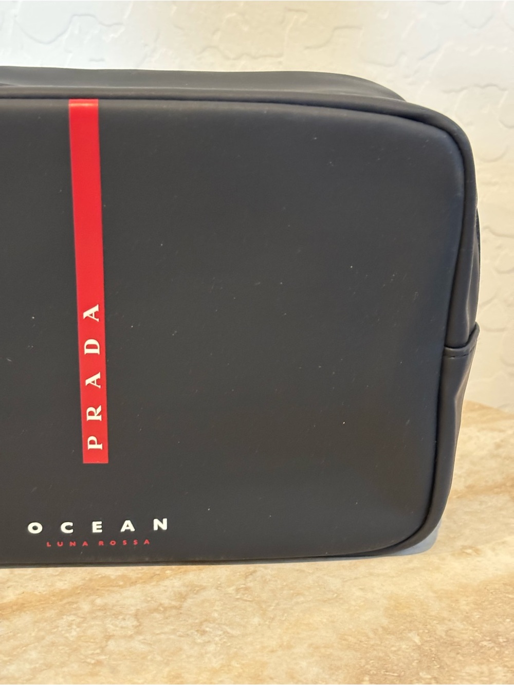 Prada Black Toiletry Bag with Red Stripe - Picture 3 of 12